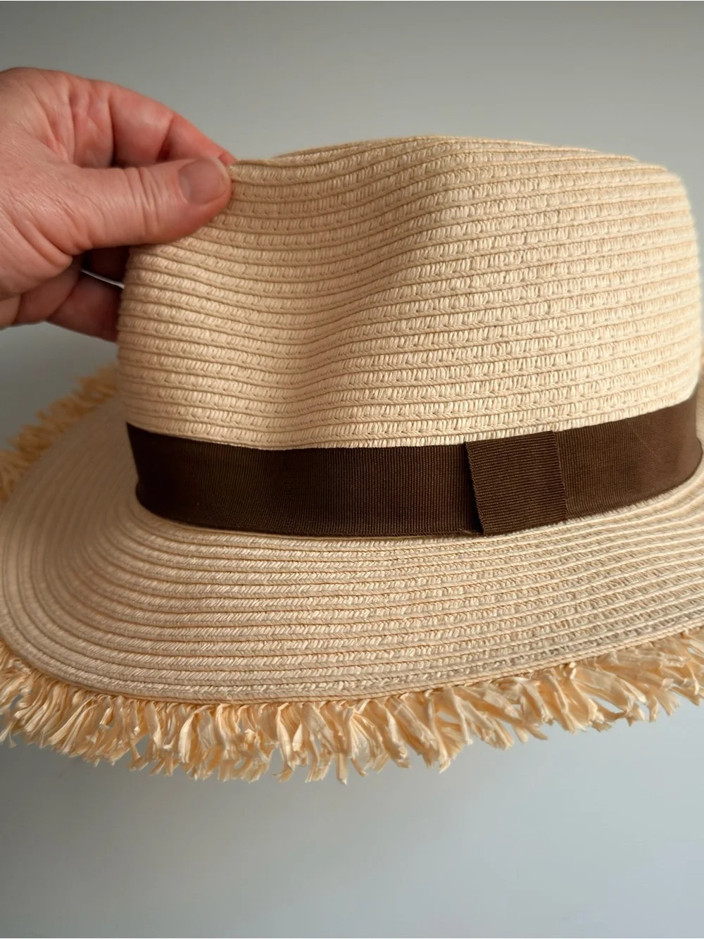 J.Jill Straw Fedora Hat Beige One size